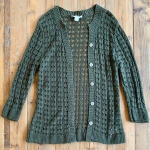 Coldwater Creek olive green cardigan